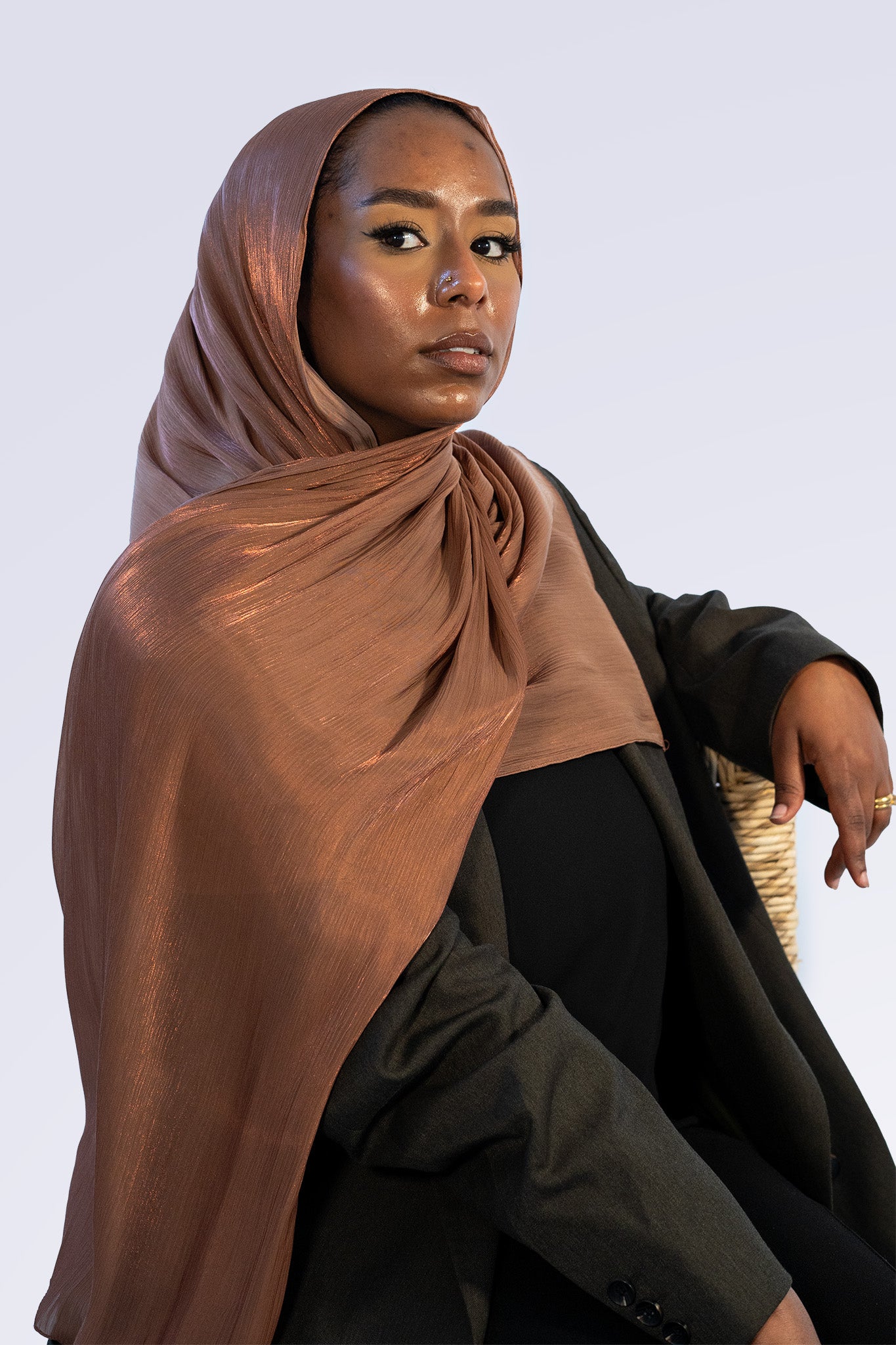 Satin Crepe & Undercap Set - Copper