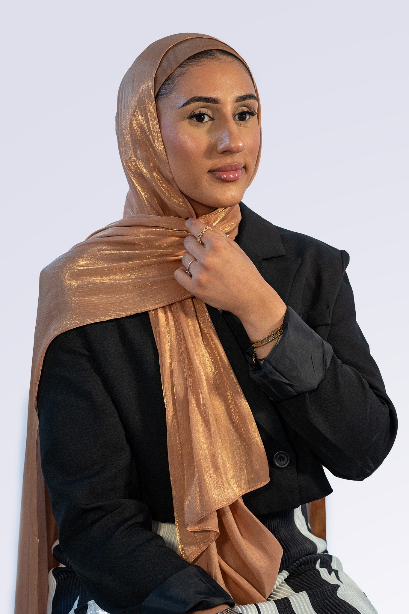 Satin Crepe & Undercap Set - Bronze