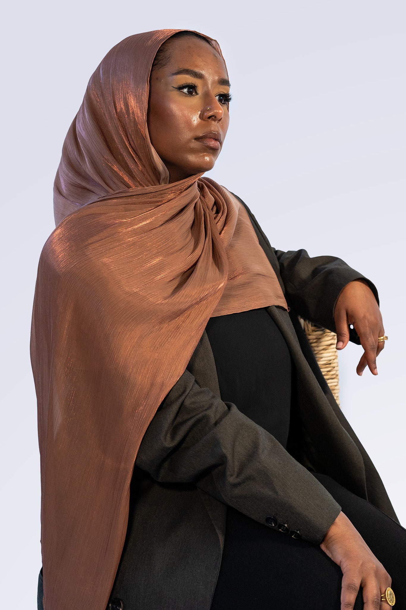 Satin Crepe & Undercap Set - Copper
