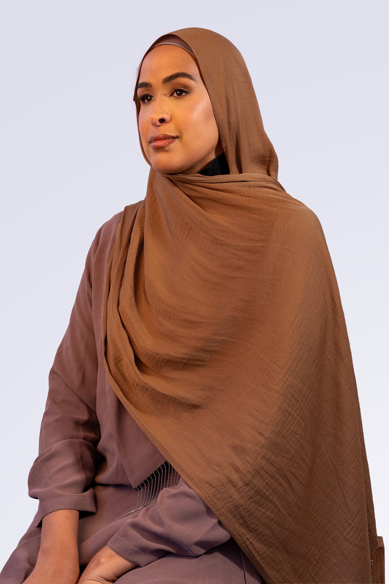 Powder Touch Hijab - Caramel Brown