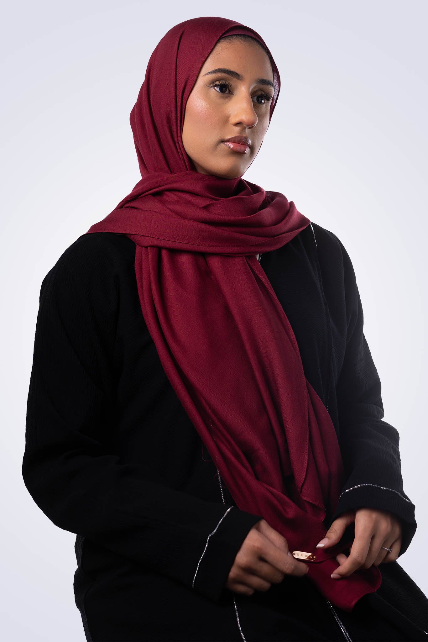 Premium Modal Hijab & Undercap Set  - Maroon