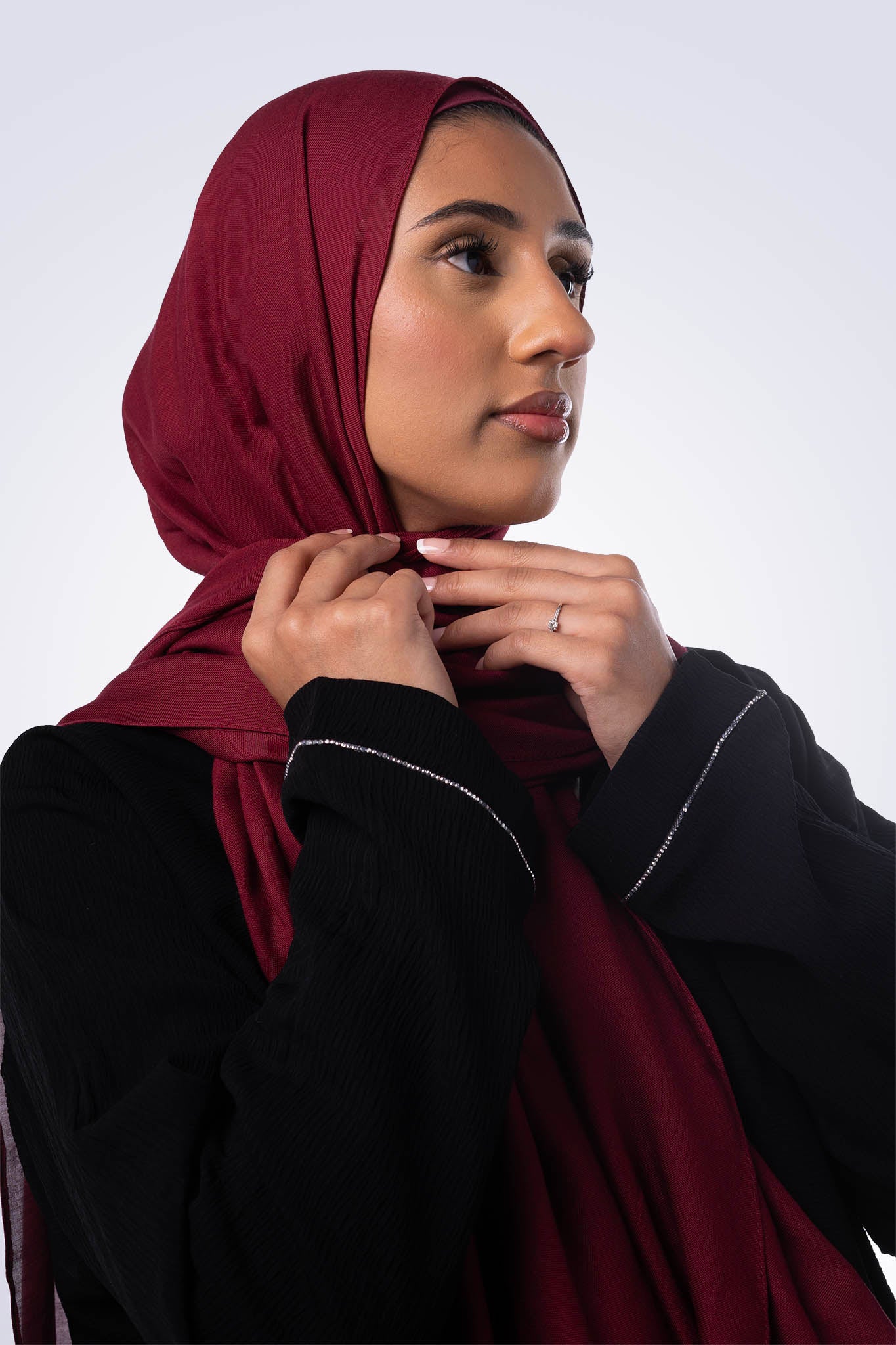 Premium Modal Hijab & Undercap Set  - Maroon