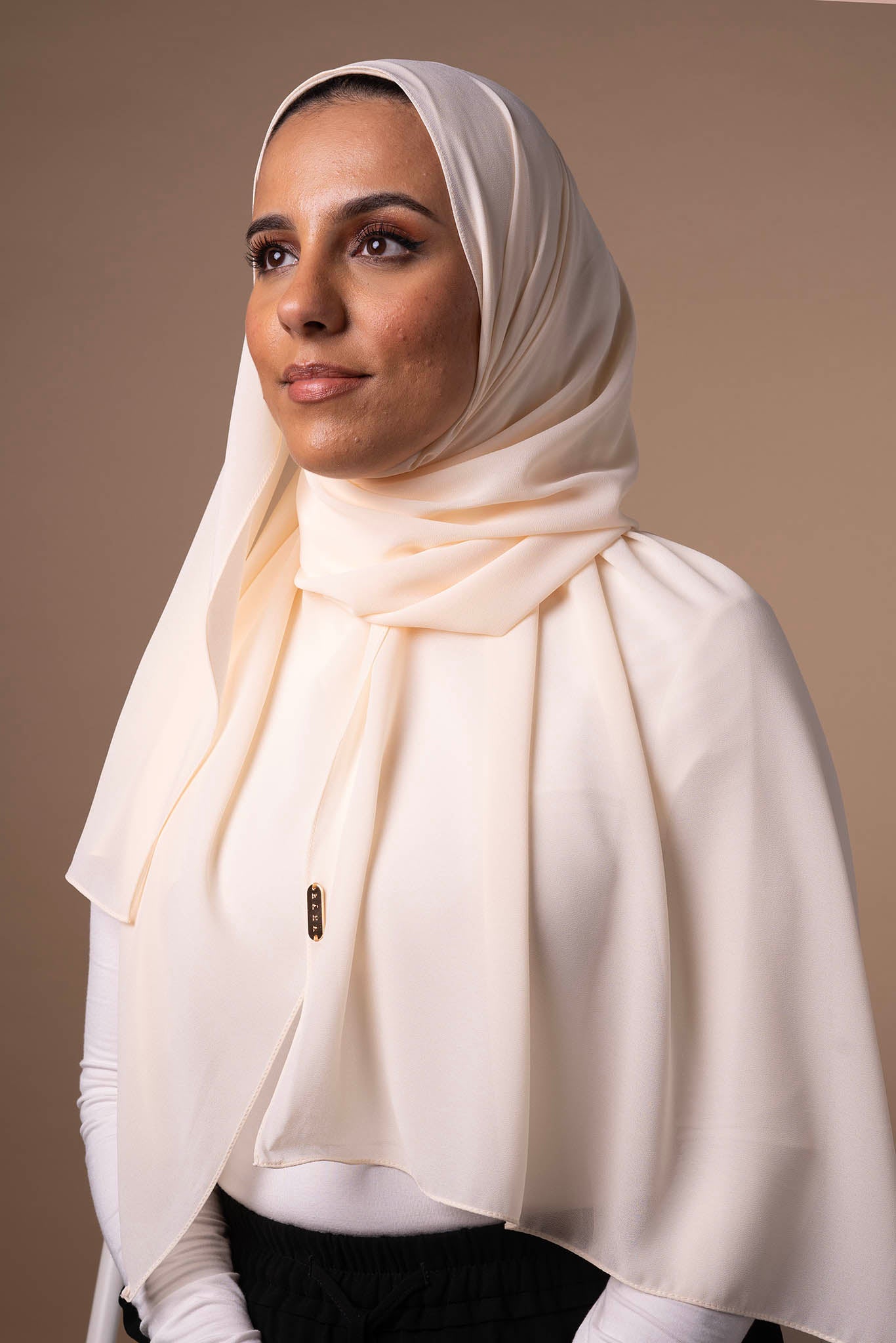 Premium Chiffon Hijab & Undercap Set- Vanilla