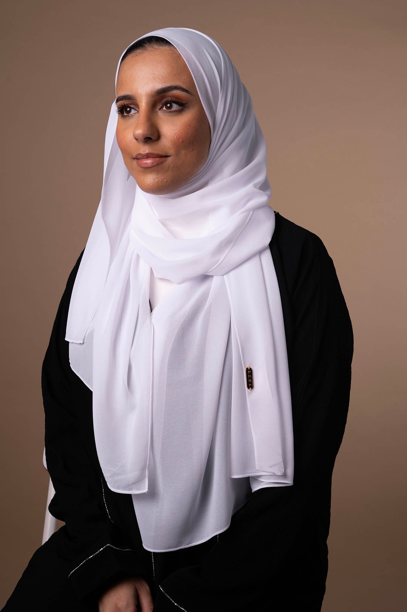 Premium Chiffon Hijab & Undercap Set - Pure White