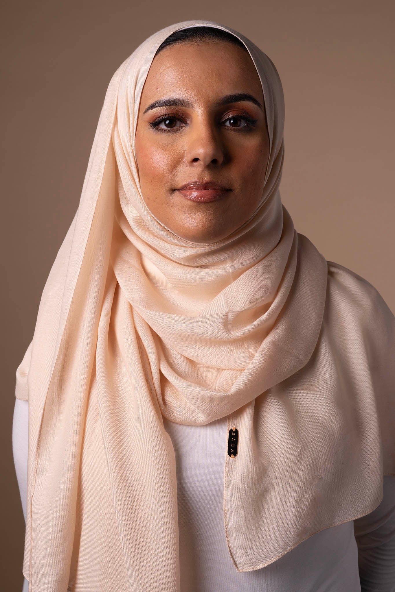 Premium Modal Hijab & Undercap Set - Almond Cream