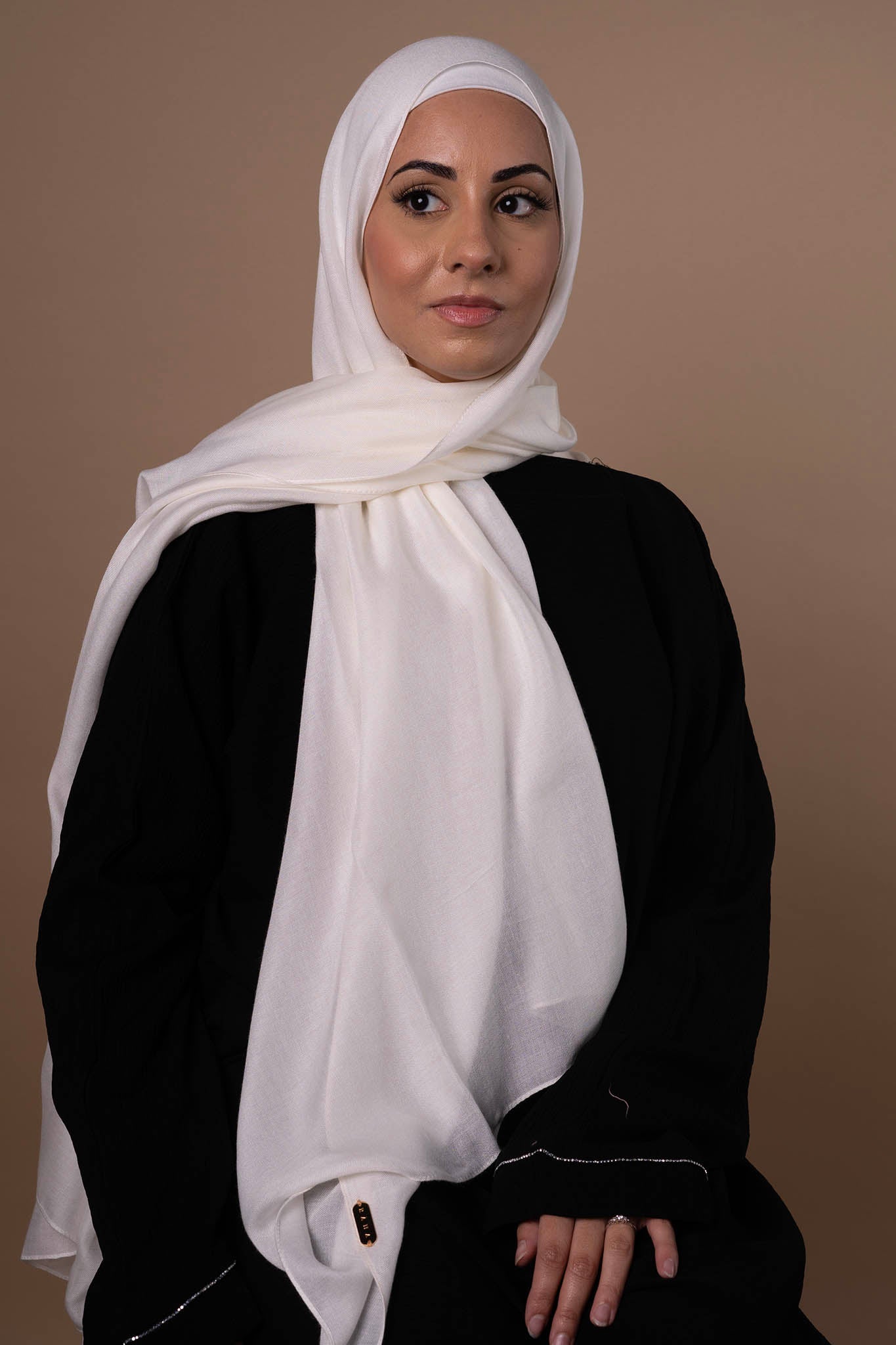Premium Modal Hijab & Undercap Set - Rich Cream