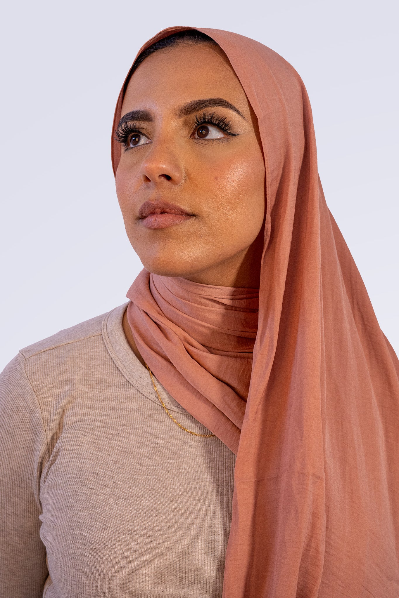 Powder Touch Hijab - Coral Pink