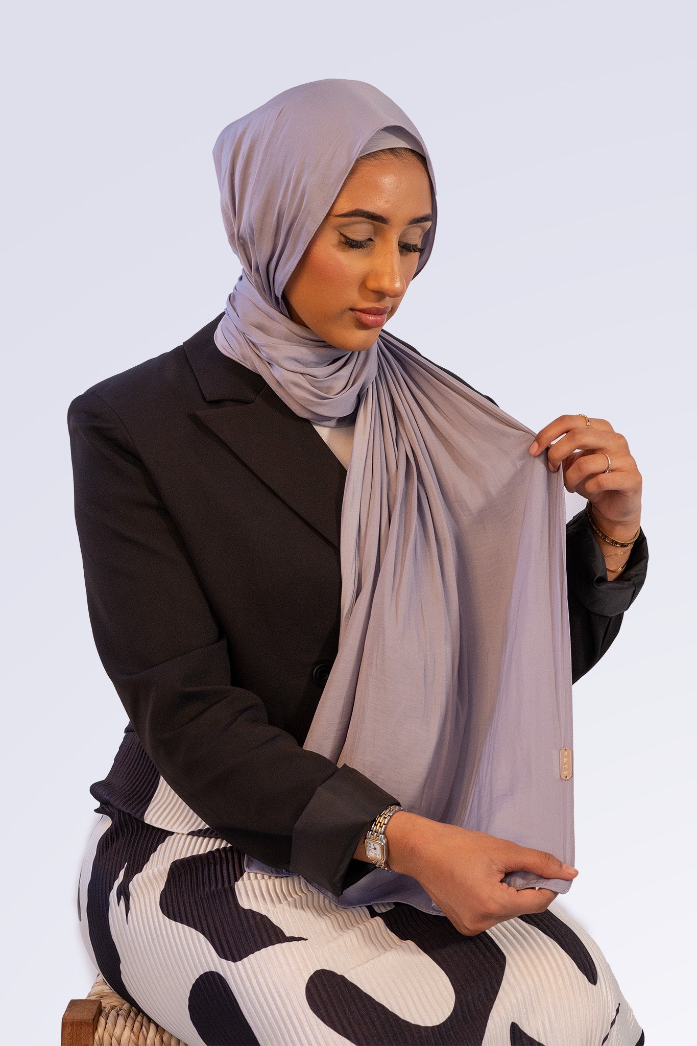 Powder Touch Hijab - Grey