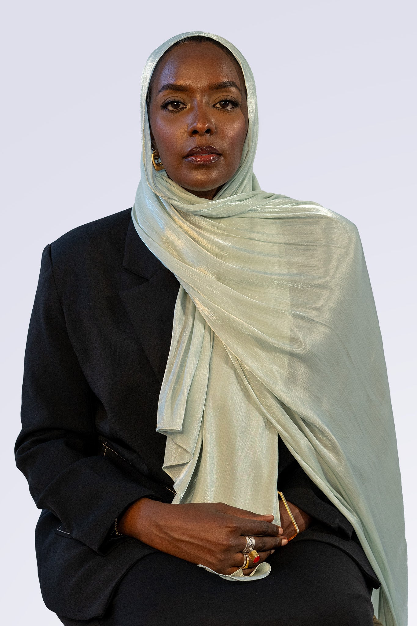 Satin Crepe & Undercap Set - Light Pistachio