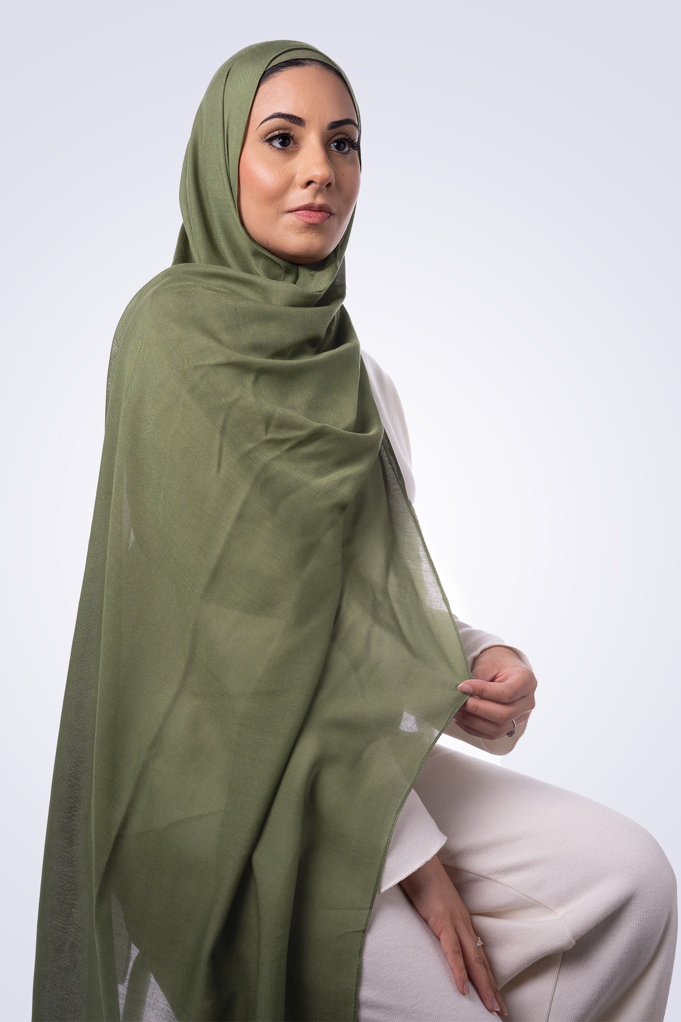 Premium Modal Hijab & Undercap Set - Khaki