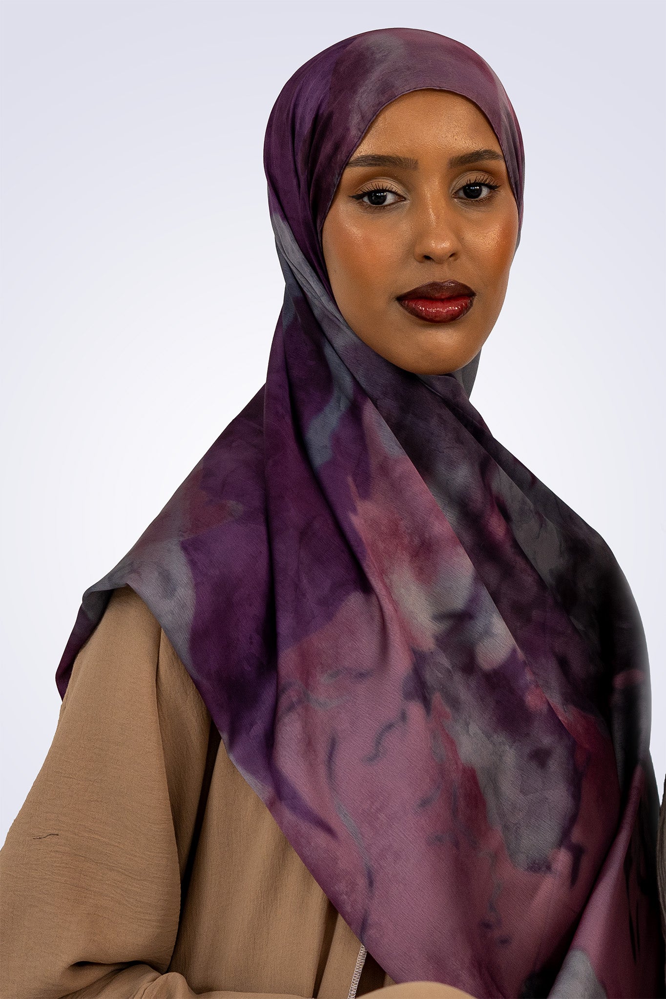 Printed Satin - Marble Dusk