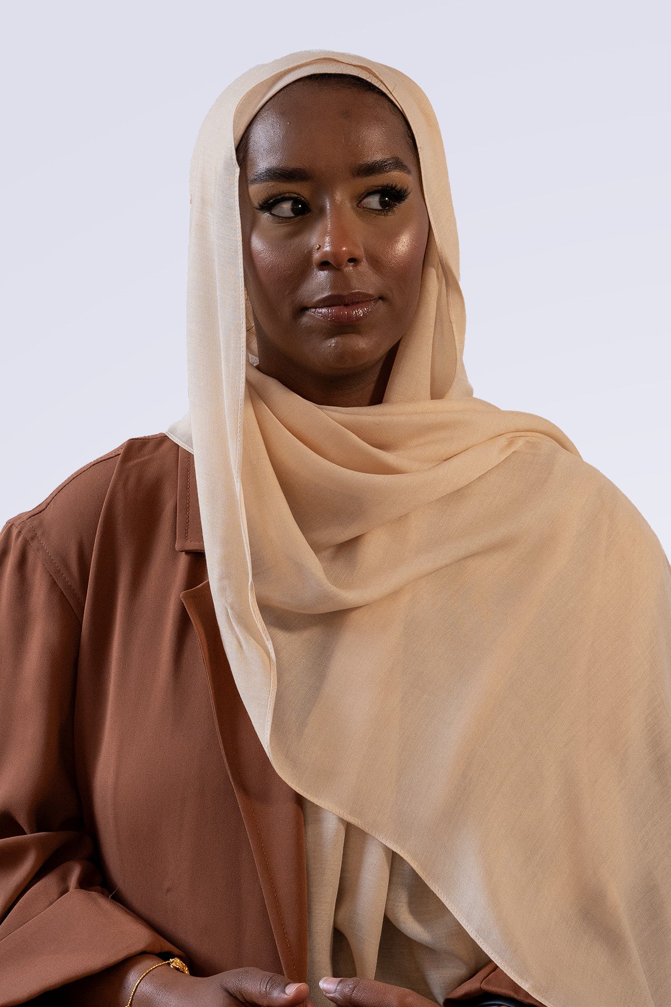 Premium Modal Hijab & Undercap Set - Beige