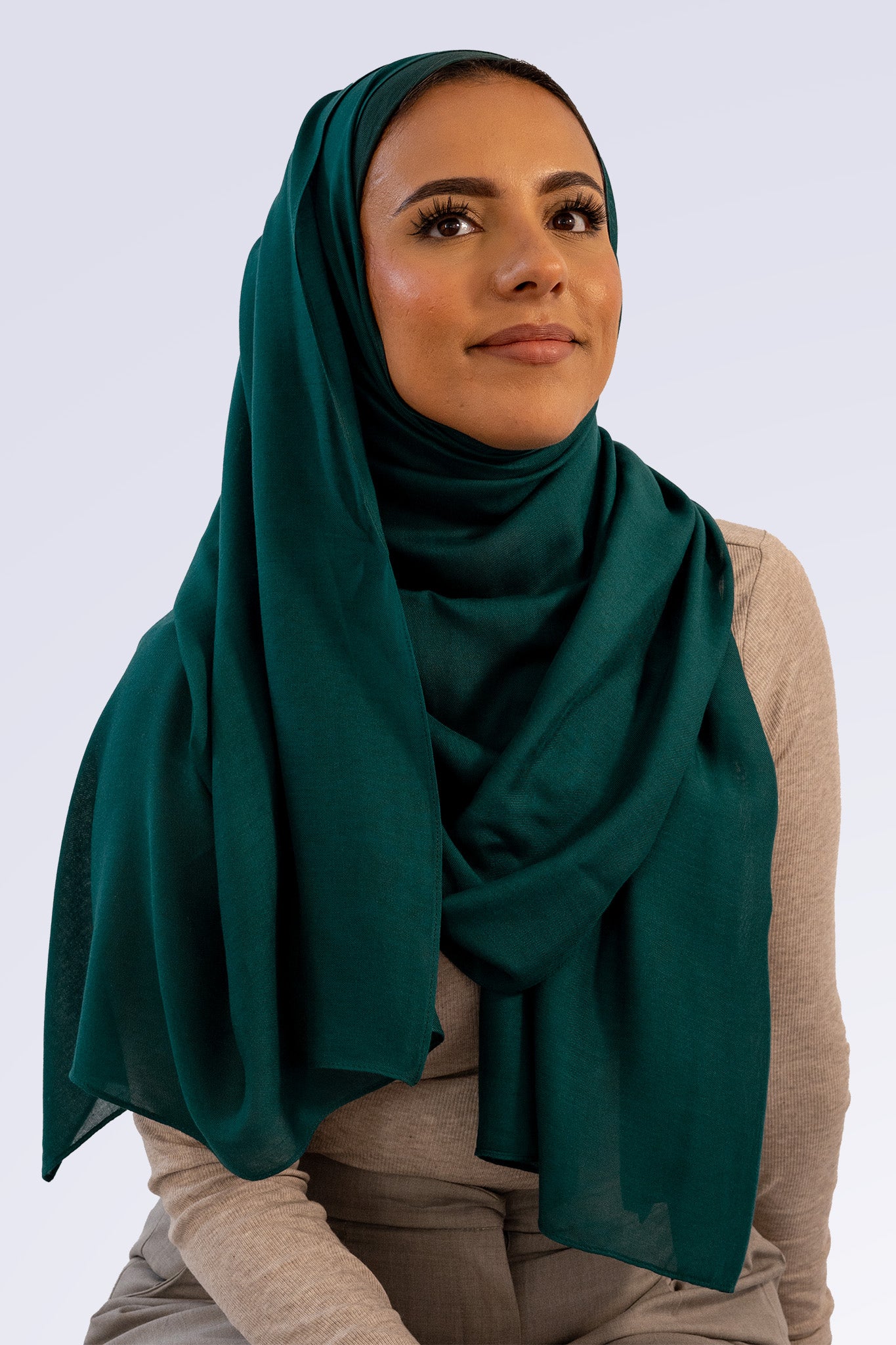 Premium Modal Hijab & Undercap Set - Forest Green