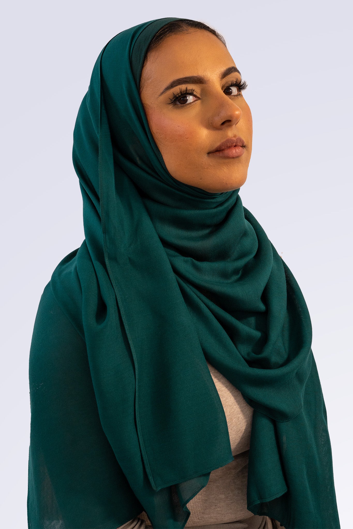 Premium Modal Hijab & Undercap Set - Forest Green
