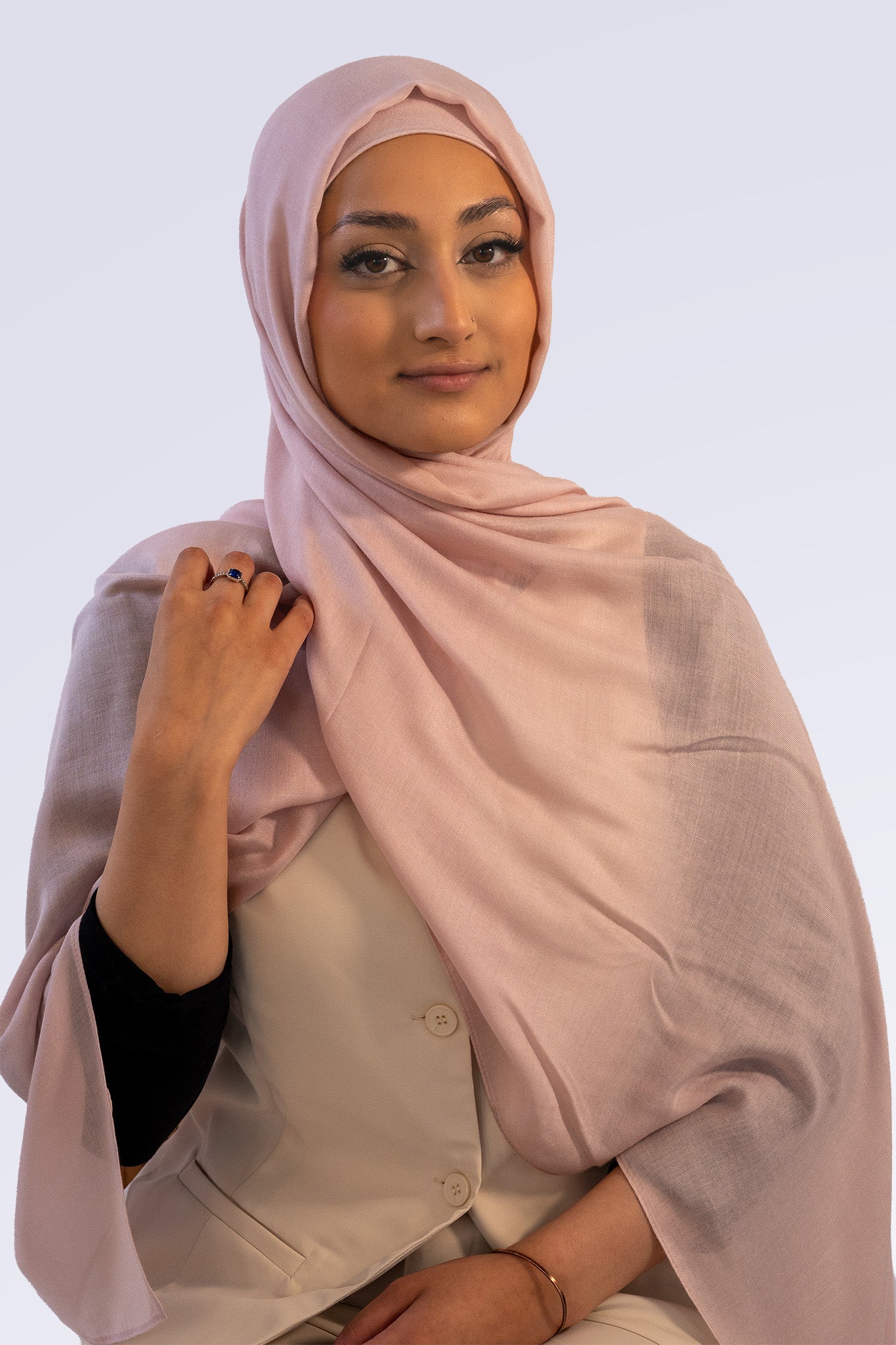 Premium Modal Hijab & Undercap Set - Nude Pink