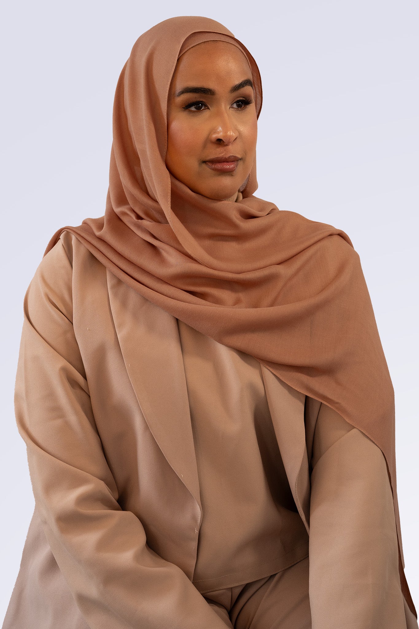 Premium Modal Hijab & Undercap Set - Tan