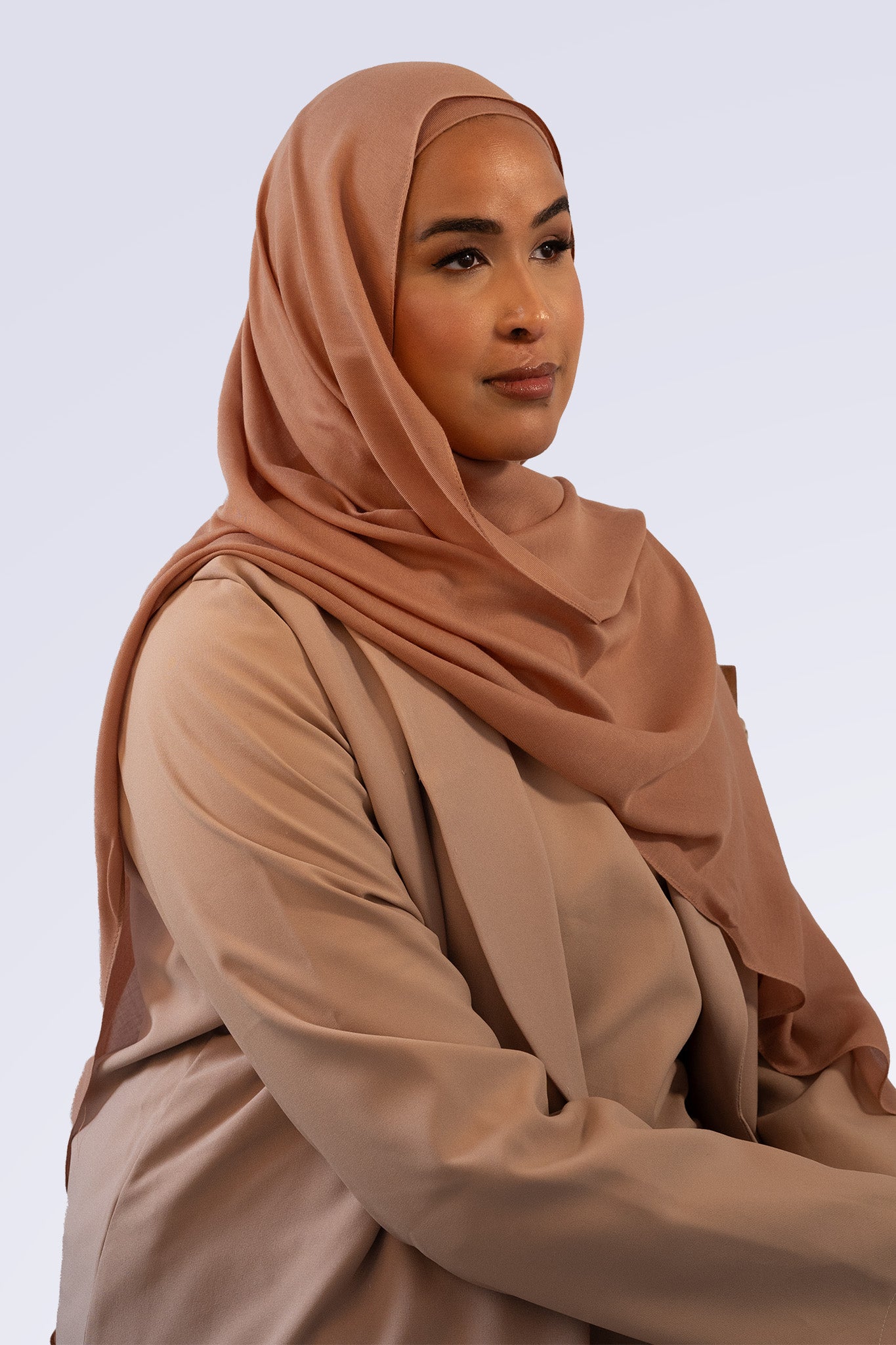 Premium Modal Hijab & Undercap Set - Tan