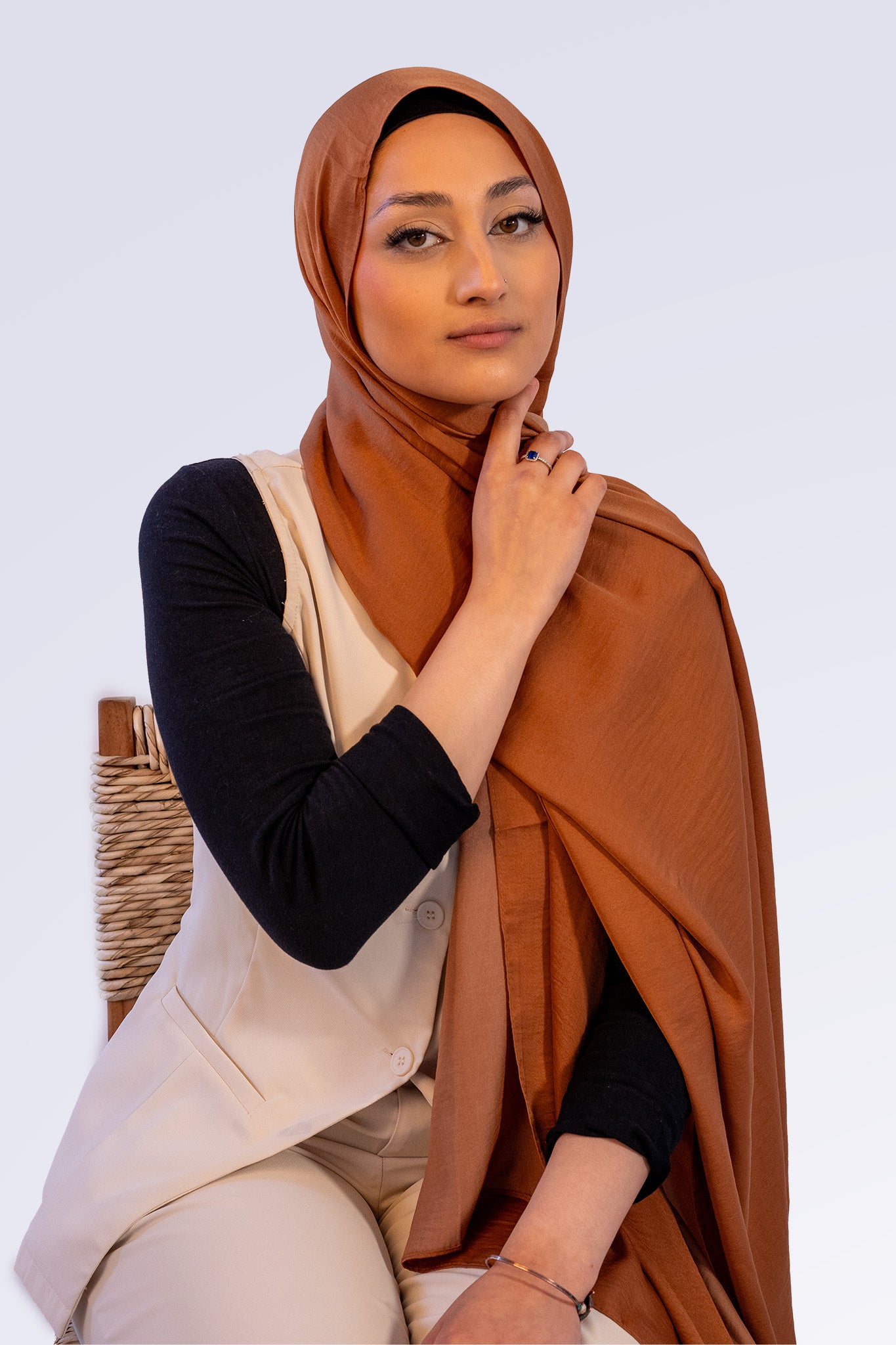 Powder Touch Hijab - Rust
