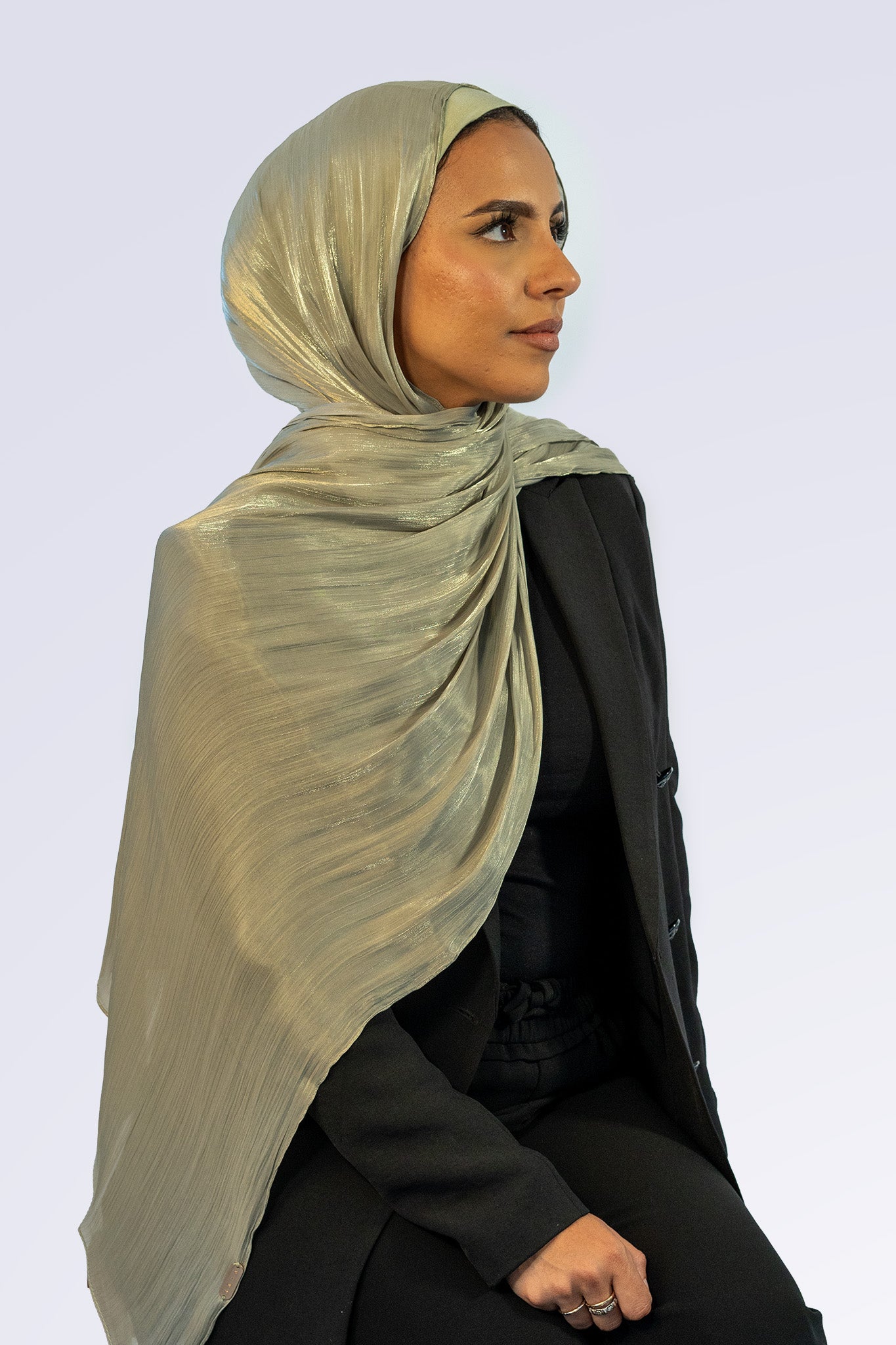 Satin Crepe & Undercap Set - Sage Green