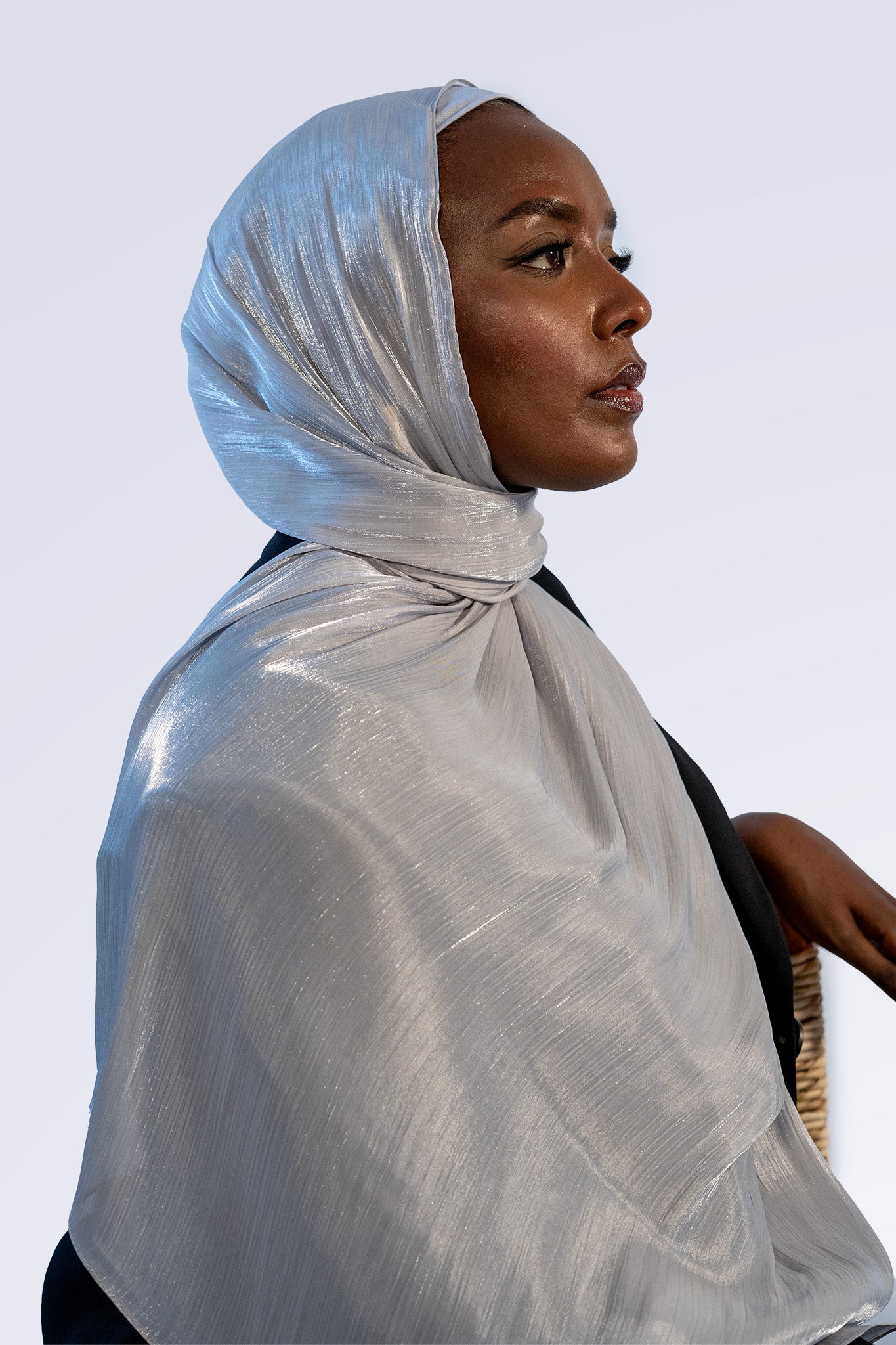 Satin Crepe & Undercap Set - Silver