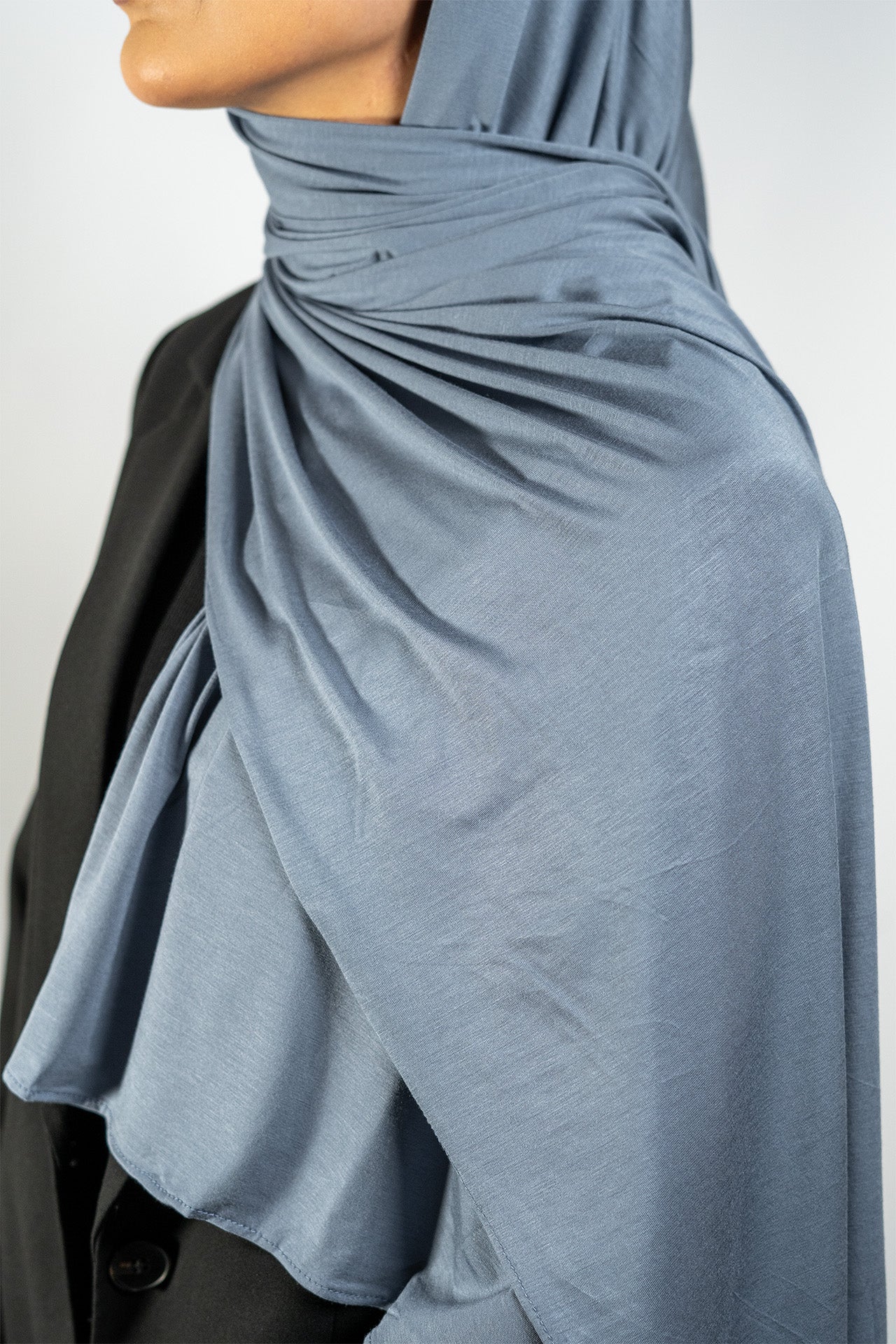 Bamboo Jersey Hijab - Blue Grey