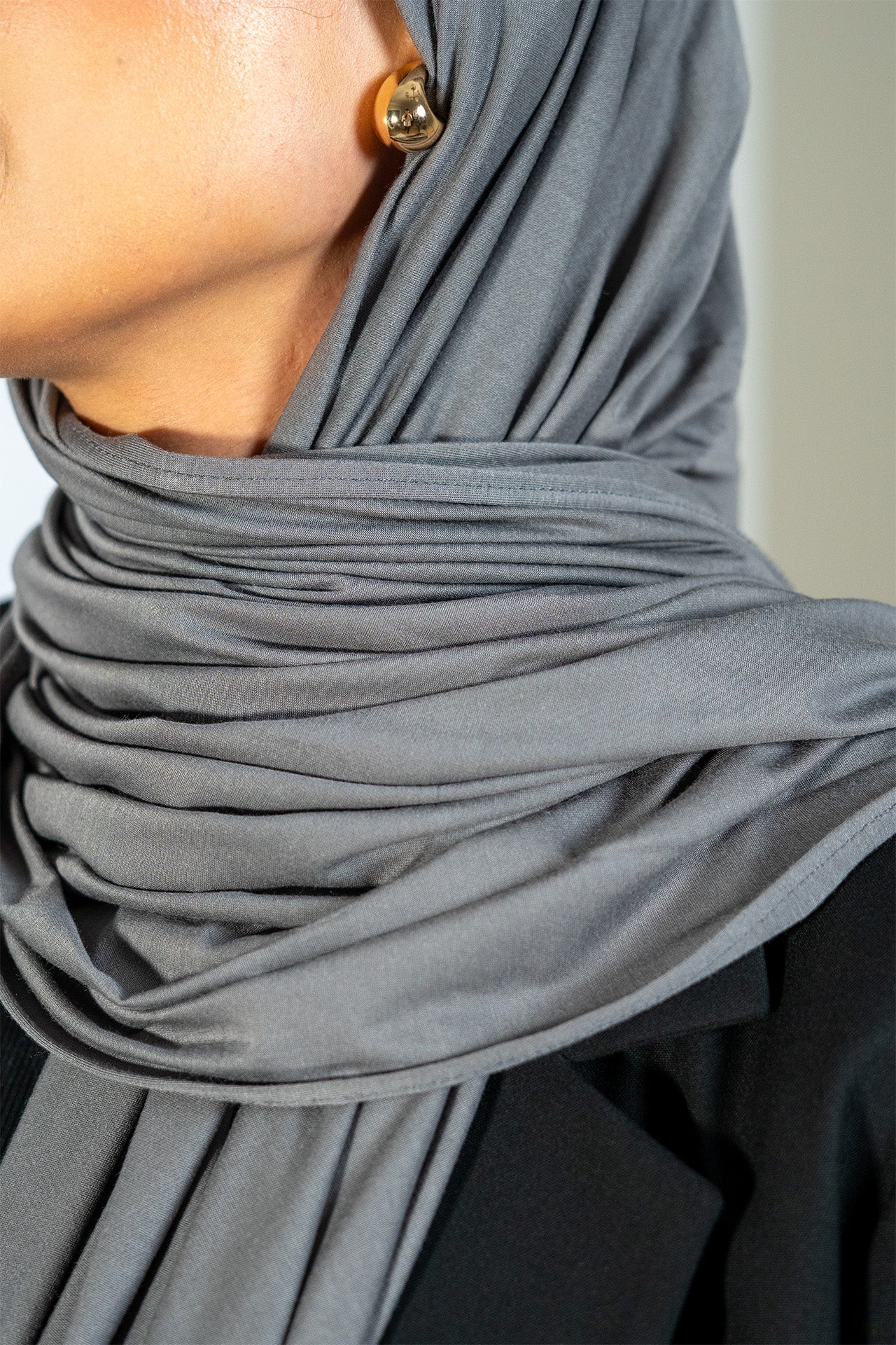 Bamboo Jersey Hijab - Grey
