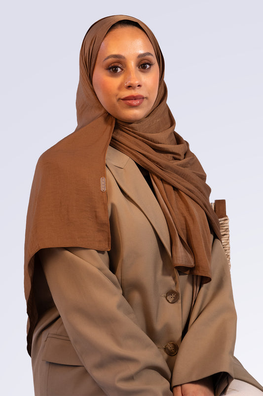 Powder Touch Hijab - Caramel Brown