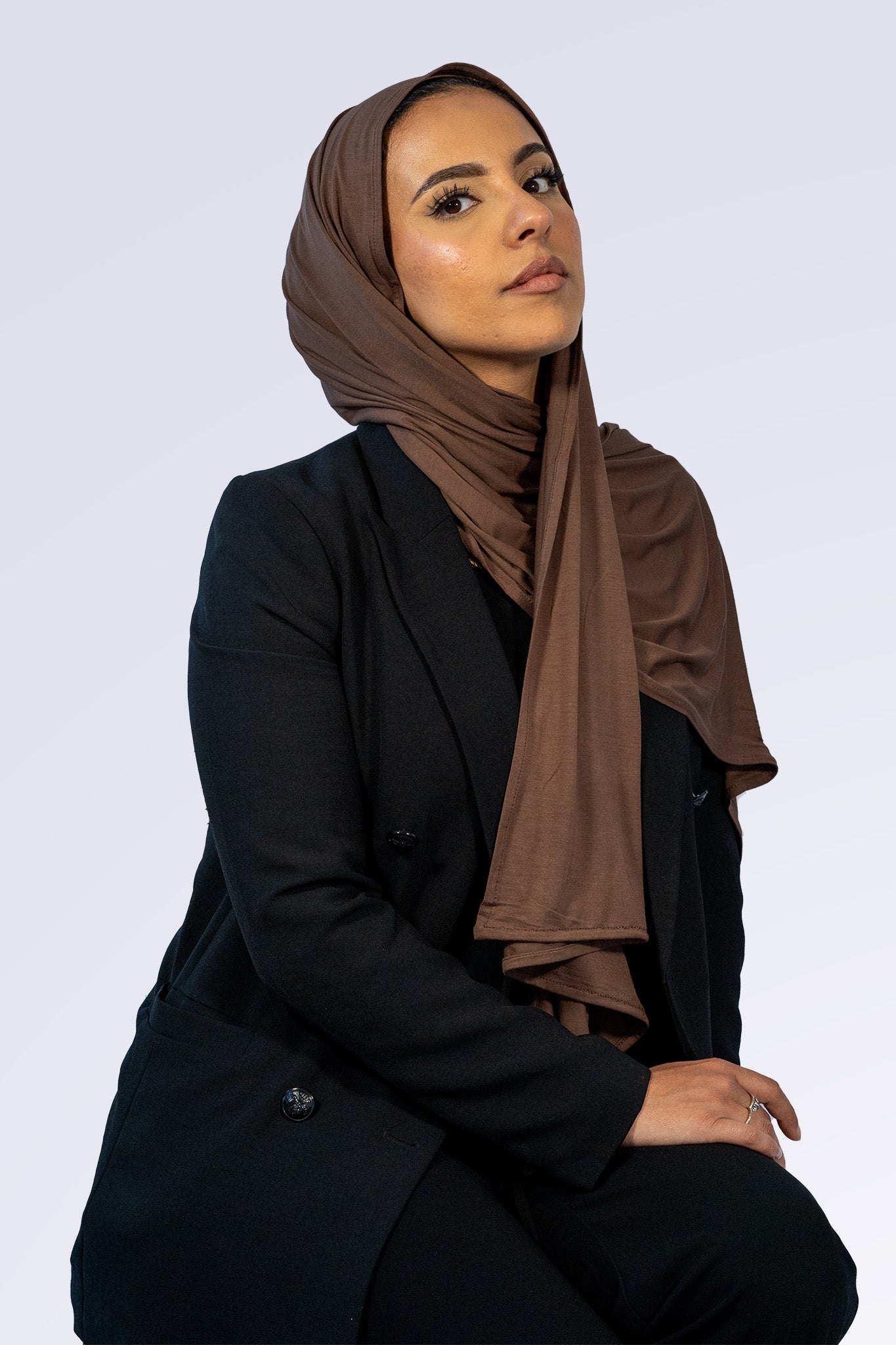 Bamboo Jersey Hijab - Chocolate Brown