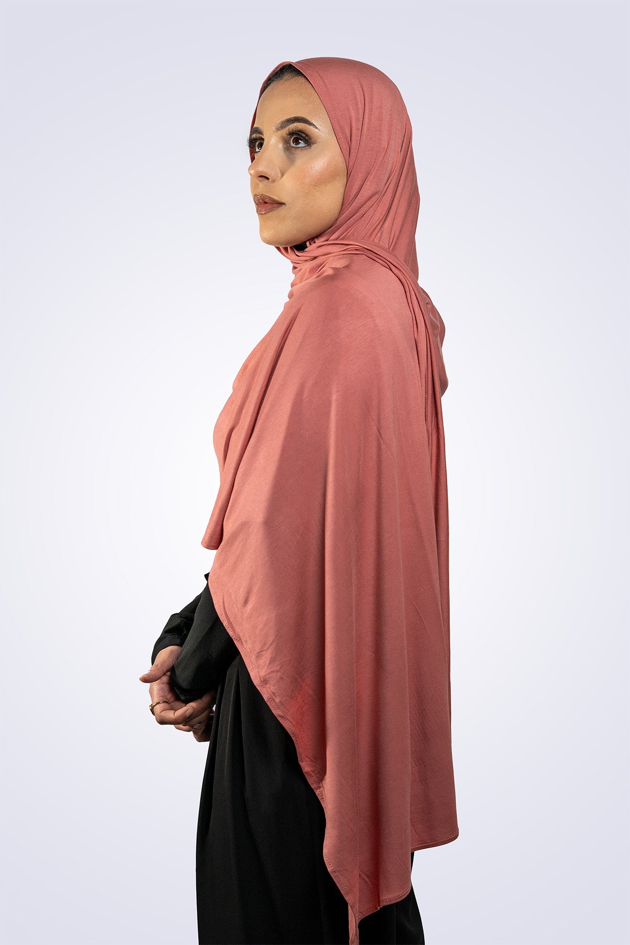 Bamboo Jersey Hijab - Coral Pink