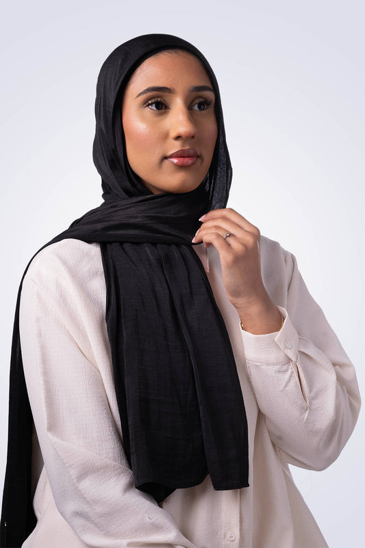 Powder Touch Hijab - Jet Black