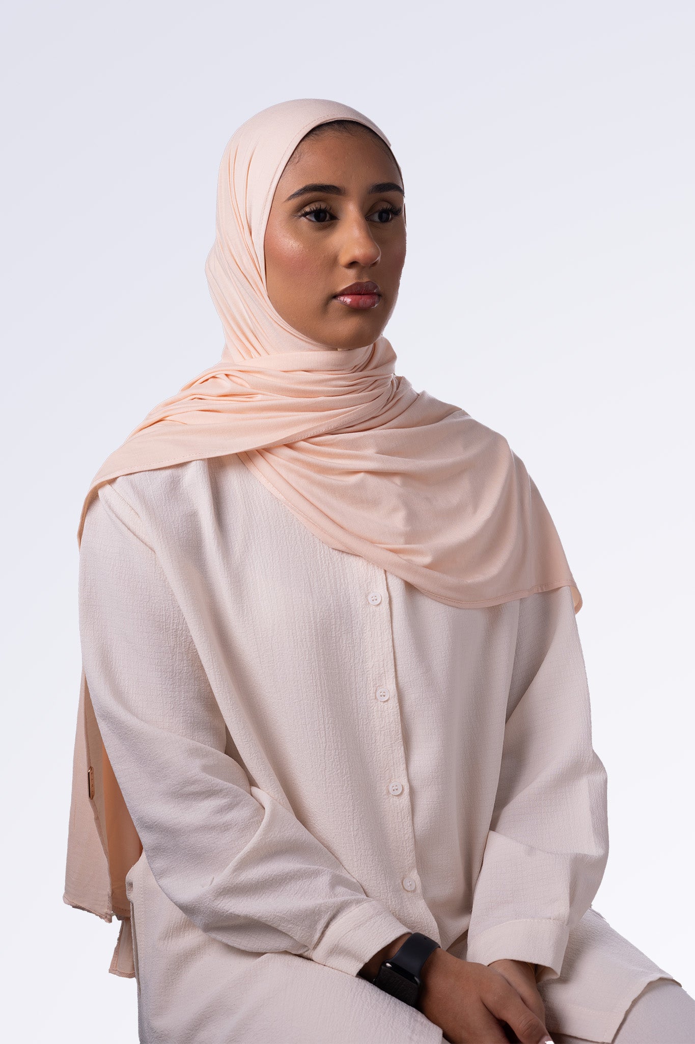 Bamboo Jersey Hijab in Misty Rose