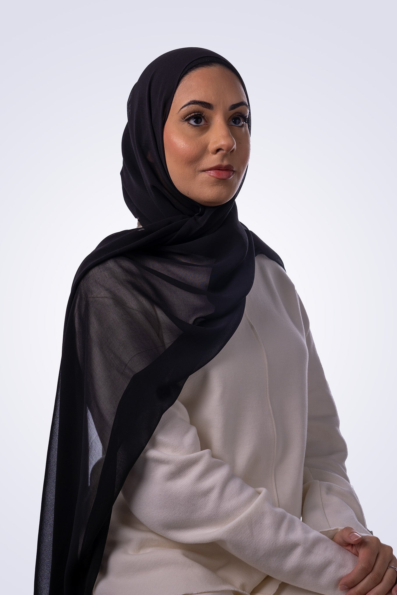 Lightweight Georgette Hijab - Jet Black