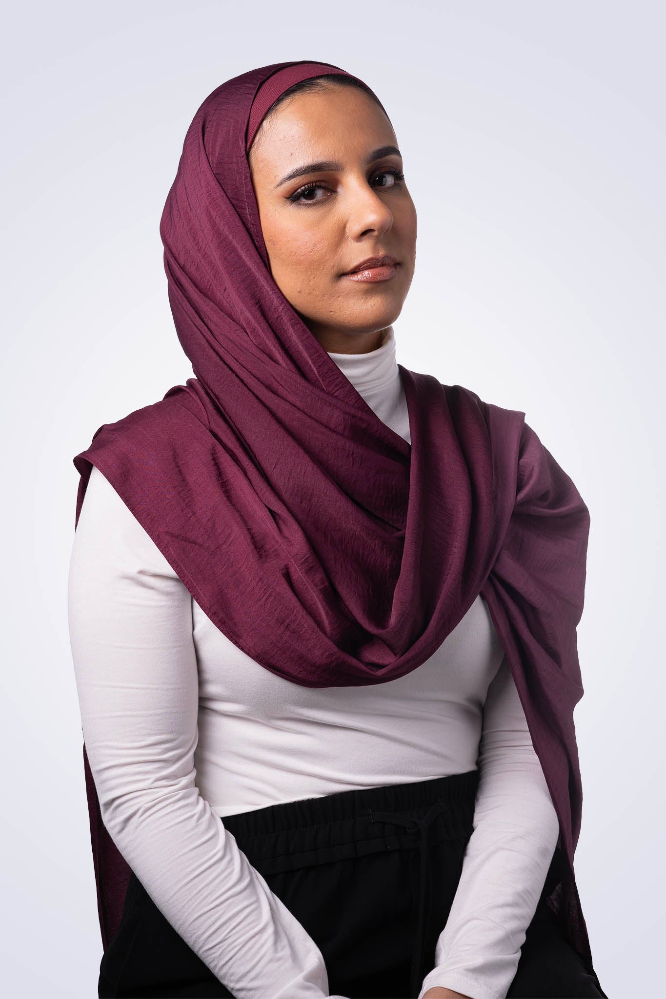 Powder Touch Hijab - Burgundy