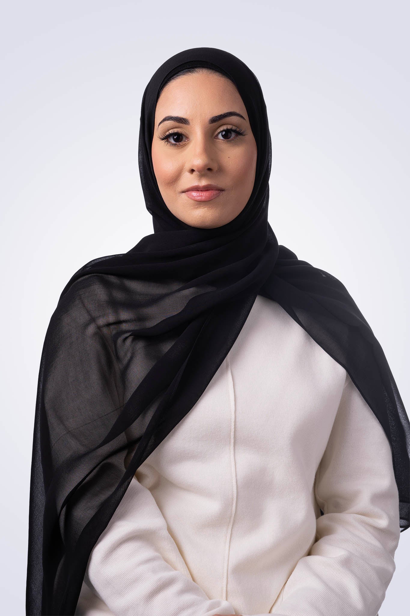 Lightweight Georgette Hijab - Jet Black