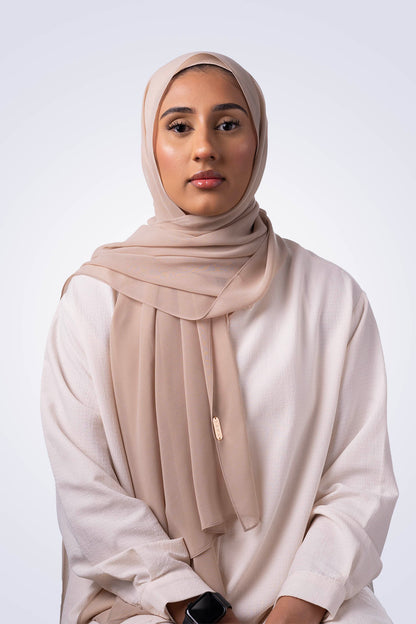 Lightweight Georgette Hijab - Beige