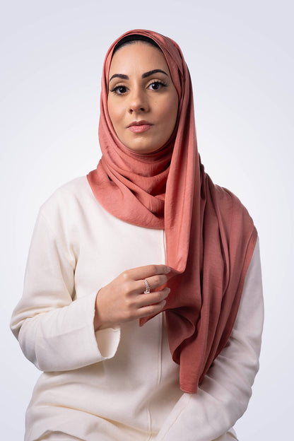 Powder Touch Hijab - Burnt Orange