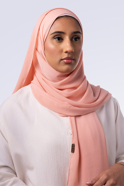 Crinkle Chiffon Hijab - Peach Rose