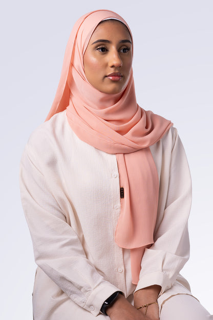 Crinkle Chiffon Hijab - Peach Rose