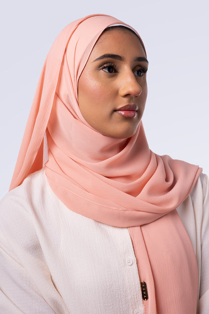 Crinkle Chiffon Hijab - Peach Rose