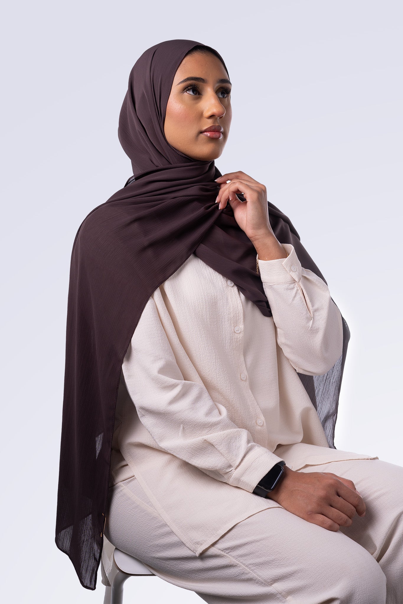 Bamboo Jersey Hijab - Espresso Brown