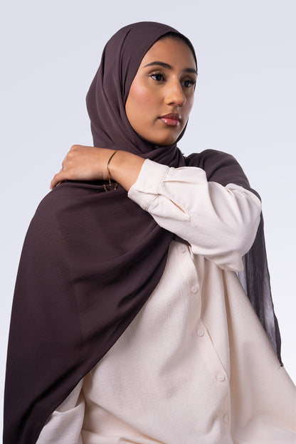 Bamboo Jersey Hijab - Espresso Brown