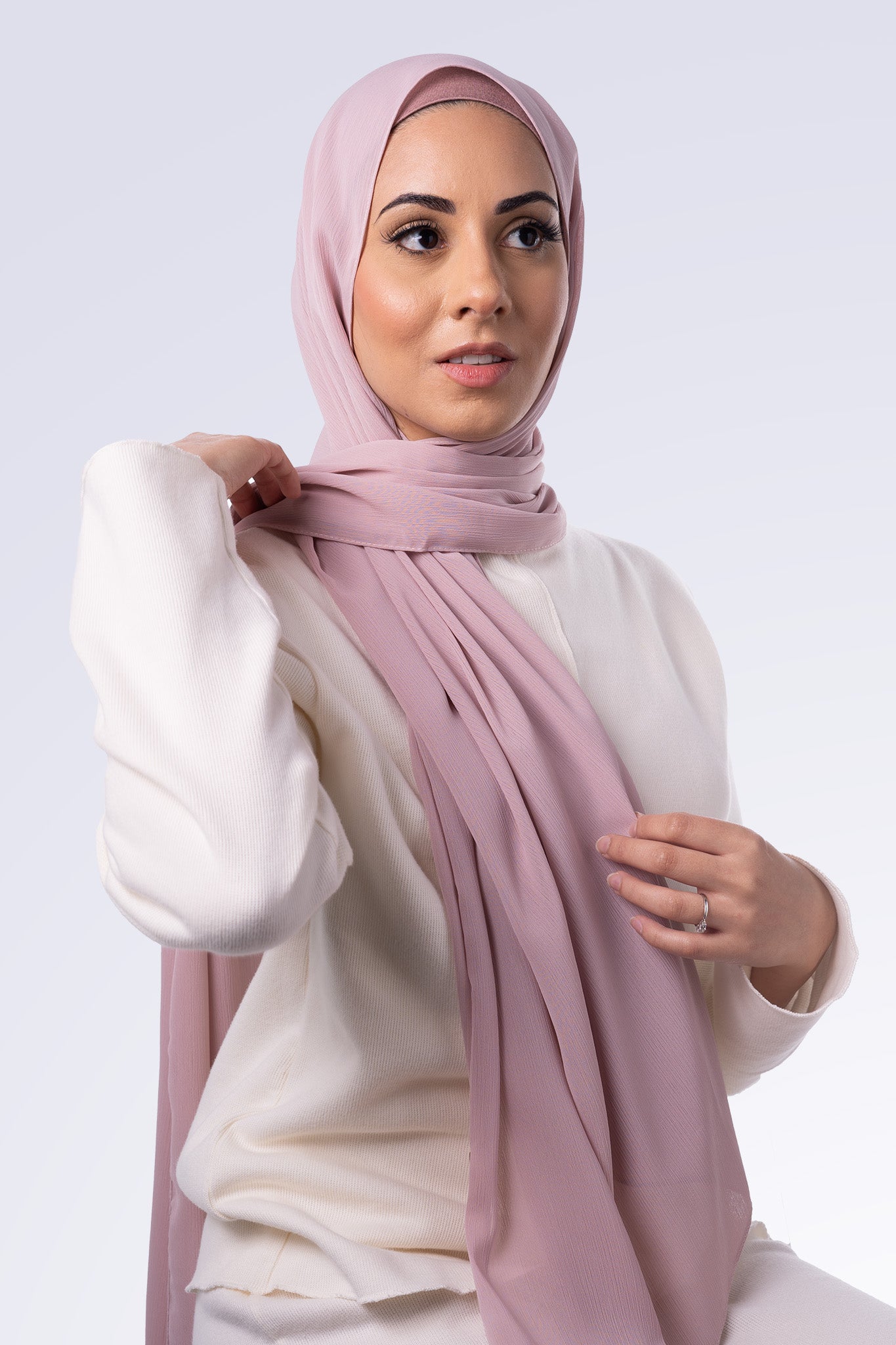 Crinkle Chiffon Hijab - Pink Lotus