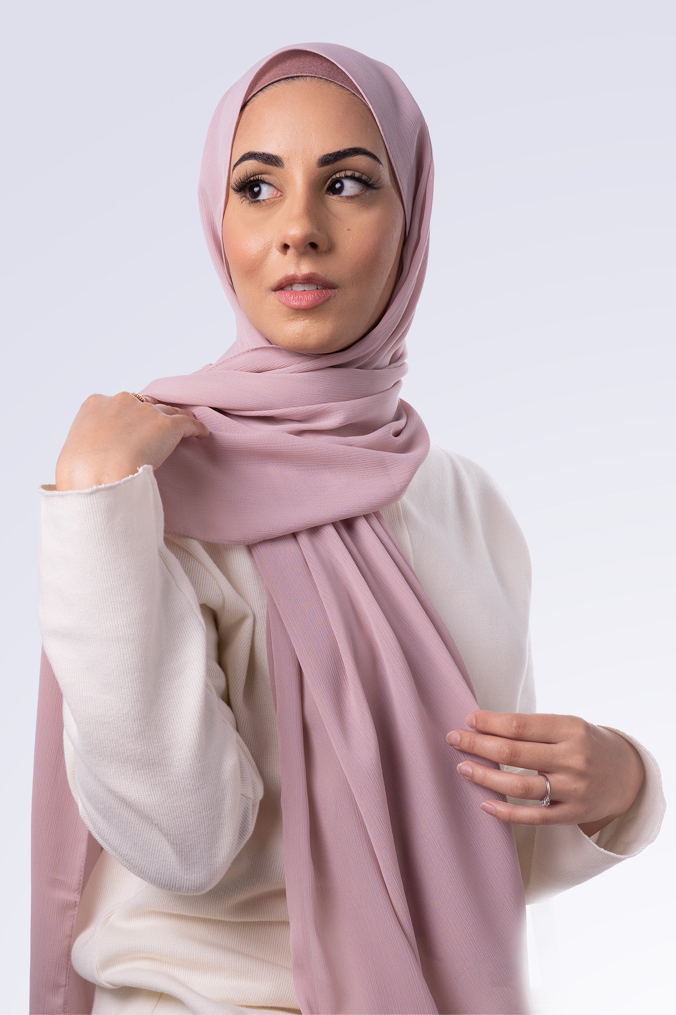 Crinkle Chiffon Hijab - Pink Lotus