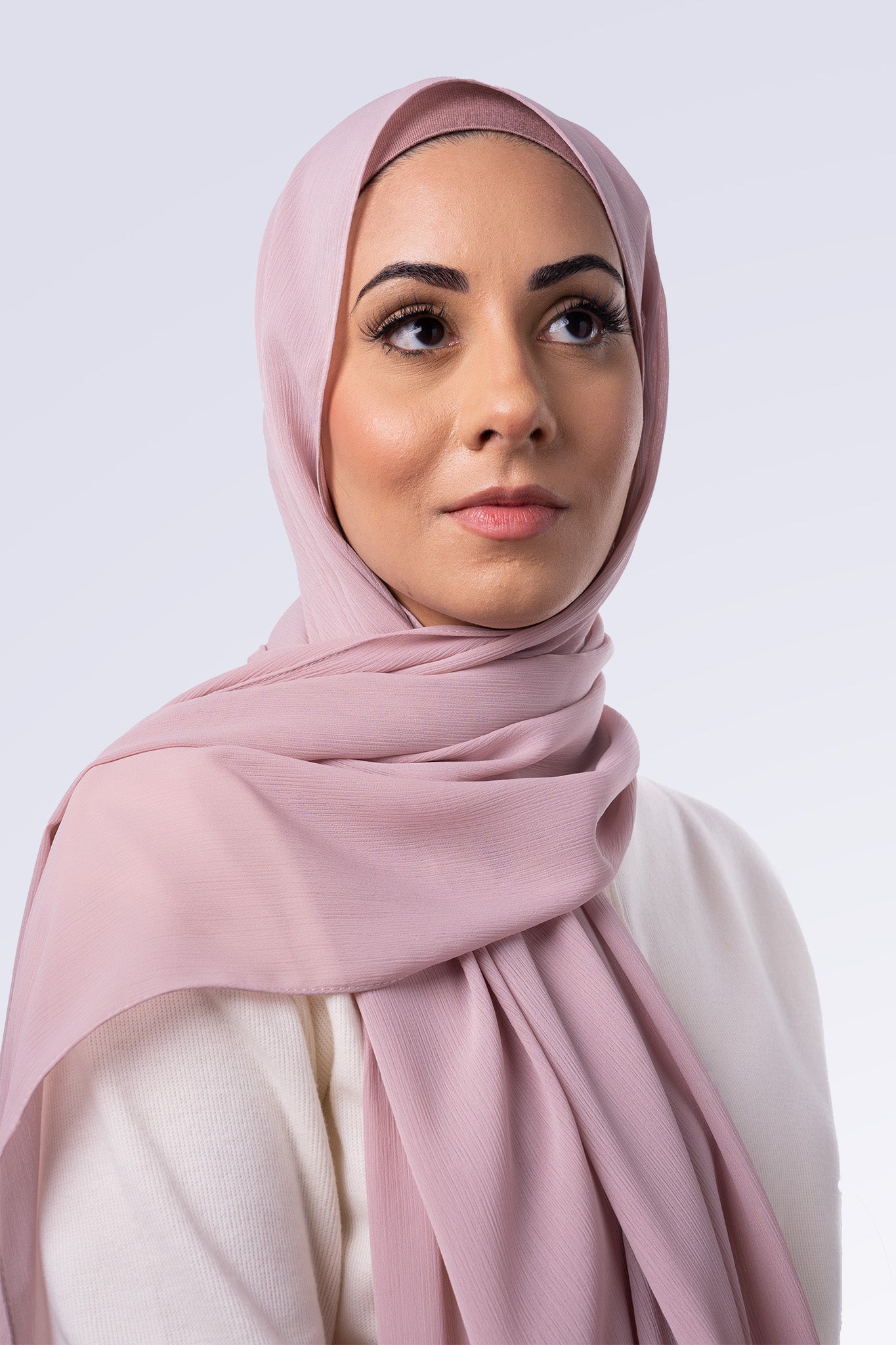 Crinkle Chiffon Hijab - Pink Lotus