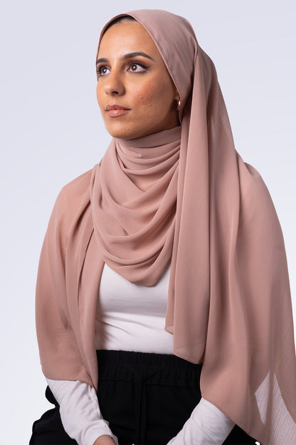 Crinkle Chiffon Hijab - Nude Pink