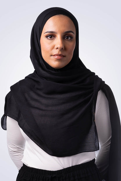 Matching Modal Hijab & Undercap - Jet Black