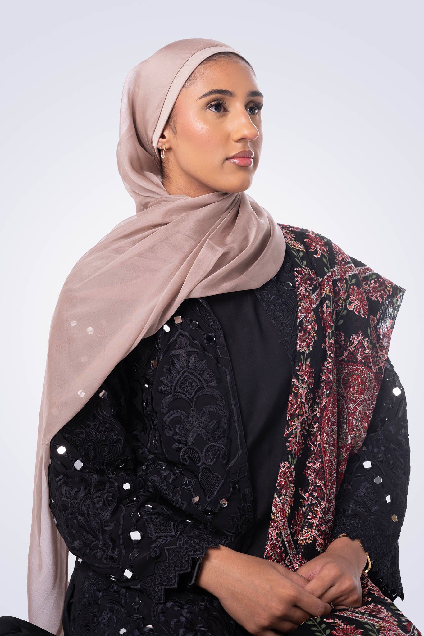 Silk Chiffon Hijab - Nude