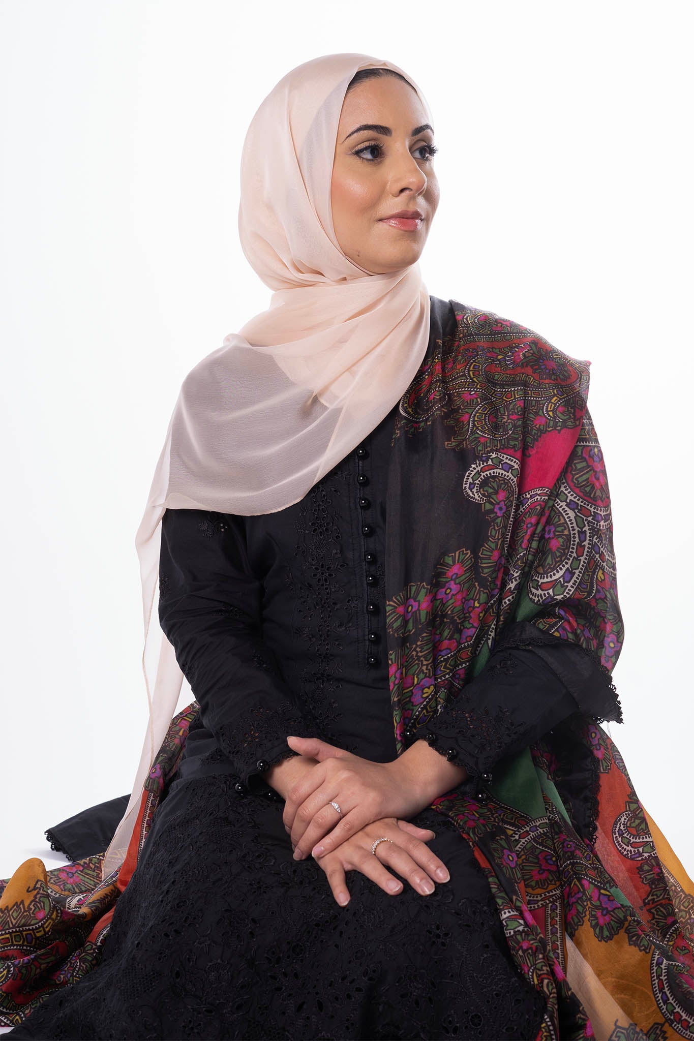 Silk Chiffon Hijab - Light Peach