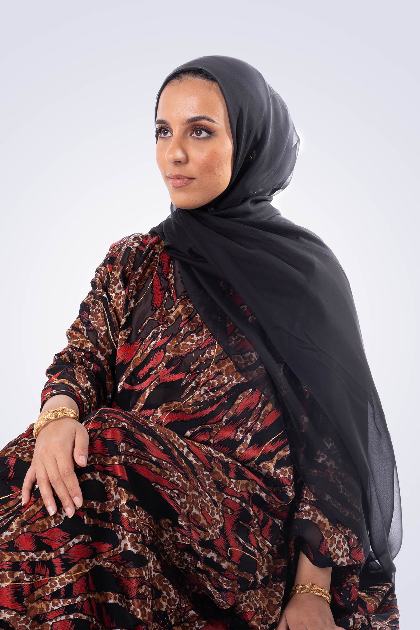 Silk Chiffon Hijab - Jet Black