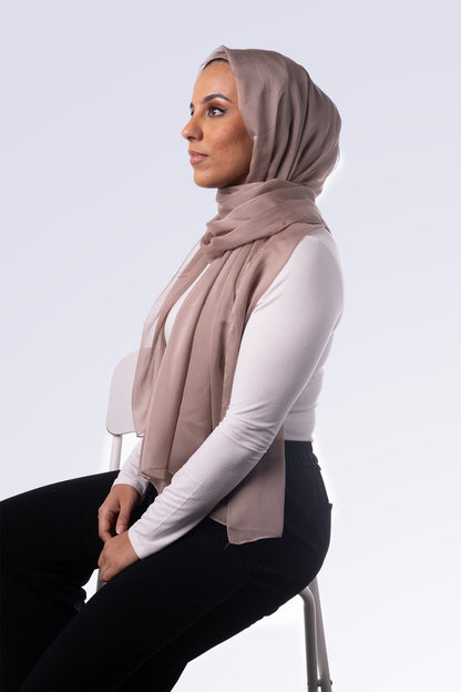 Silk Chiffon Hijab - Nude